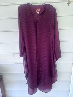 First Lady Vintage Sheer Overlay dress in Plum by
